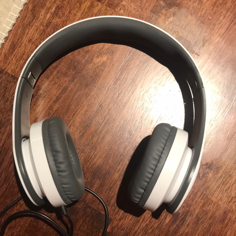 White kids head phones